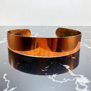 Vintage Copper Cuff Bracelet Plain Solid Mens Unisex Minimalist Southwest Unisex